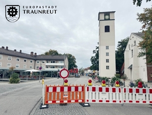 Kantstraße in Traunreut gesperrt Kantstraße in Traunreut gesperrt