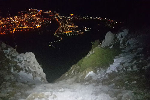 Berge Lichtschein Rhall Von Oben