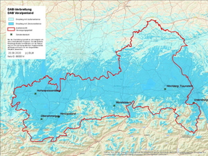 DAB+ Voralpenland - Empfang Karte 