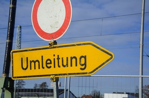 Umleitung Baustelle Umleitung Baustelle