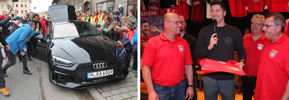 Robert Lewandowski besucht den FC Bayern Fanclub Obing`84 