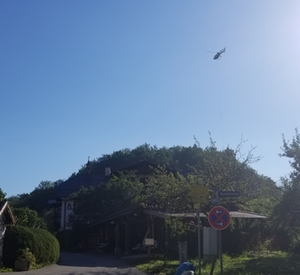 Hubschrauber Steinschlagschutzzaun