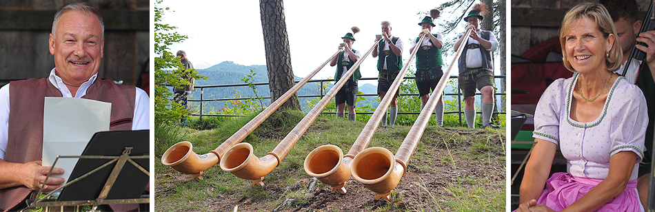 Alphornblasen, a G´sang und a Musi, auf der Kastensteinerwand Bischofswiesen Juli 2023