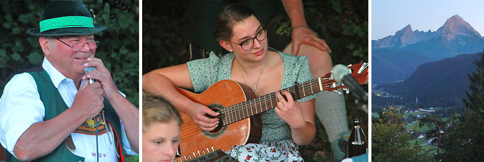 Alphornblasen, a G´sang und a Musi, auf der Kastensteinerwand Bischofswiesen August 2020