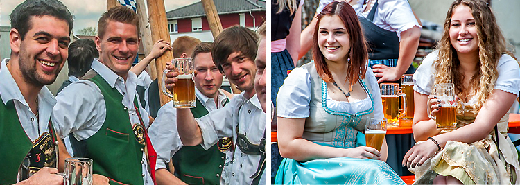 Maibaumaufstellen 2017 beim Wochinger in Traunstein