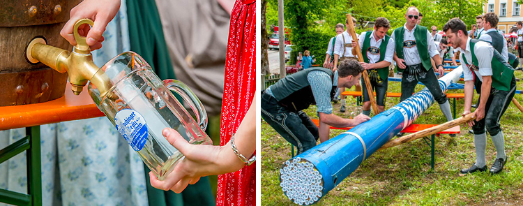 Maibaumaufstellen Wochinger Bräu in Traunstein 2018 