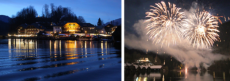 Neujahrsparty Feuerwerk Königssee 01 Januar 2018