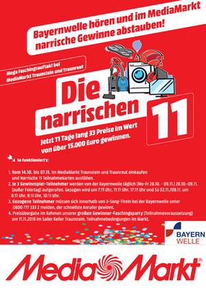 Aktion: Narrische 11 - Media Markt Traunstein / Traunreut 2019