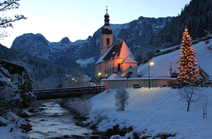 Kirche Ramsau Berchtesgaden Winter Advent Weihnachten Kirche Ramsau Berchtesgaden Winter Advent Weihnachten