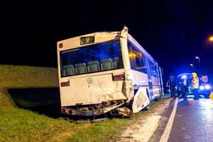 Einer der beiden verunfallten Busse Einer der beiden verunfallten Busse