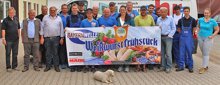 Bayernwelle Weißwurstfrühstück 16 Juni 2017 bei Hochwasserschutz Reitthaler  in Bergen