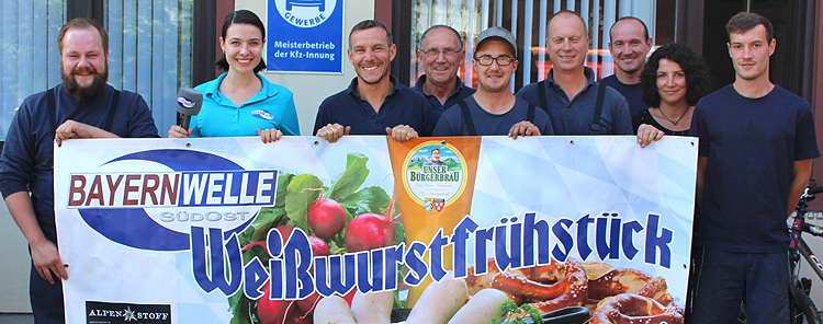 Bayernwelle Weißwurstfrühstück 30 Juni 2017 bei KFZ Huber in Bergen