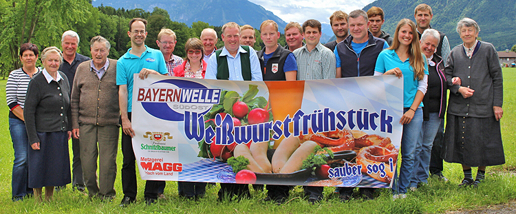 Bayernwelle Weißwurstfrühstück bei Max Baumgartner in Anger Bayernwelle Weißwurstfrühstück bei Max Baumgartner in Anger